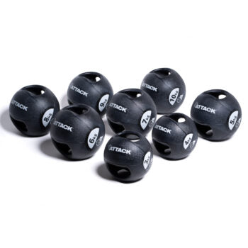 Attack Fitness Double Grip Medicine Balls 8KG - Blue-ChipfitenessStore