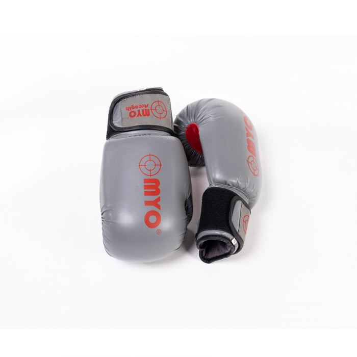 Boxing Gloves - Grey/Red - PU - 16oz