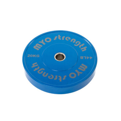Olympic Solid Rubber Bumper Plate - 10kg Black - 450mm - Blue-ChipfitenessStore