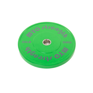 Olympic Solid Rubber Coloured Bumper Plate - 10kg Green / Grey – 450mm - Blue-ChipfitenessStore