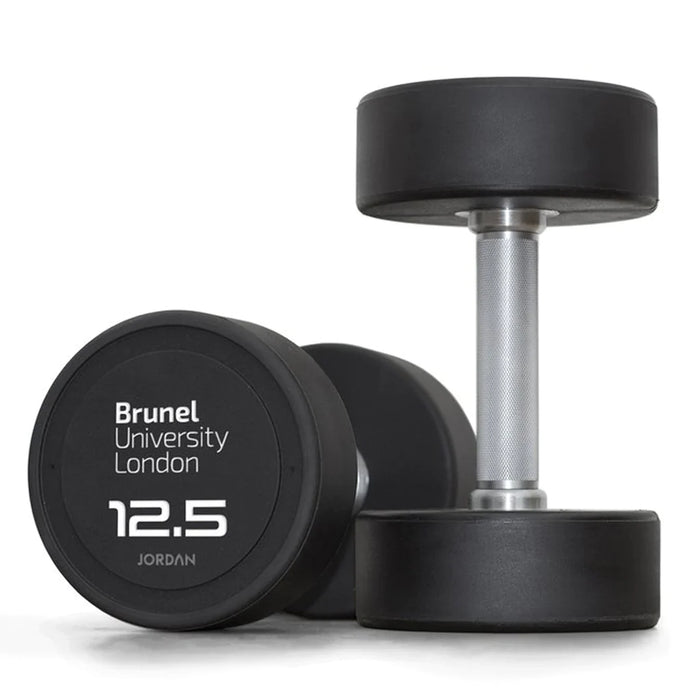 CUSTOM BRANDED URETHANE DUMBBELL SETS ** 65kg-75kg Custom Branded Urethane Dumbbell Set (2.5kg increments/5 Pairs)