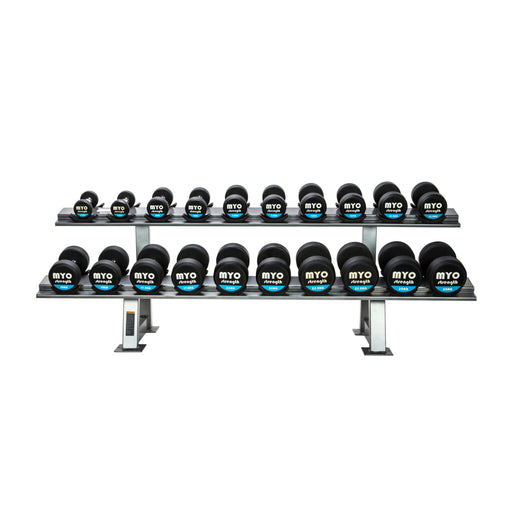 MYO Strength Rubber Dumbbell Sets with PU End Caps (2.5kg Increments) - Blue-ChipfitenessStore