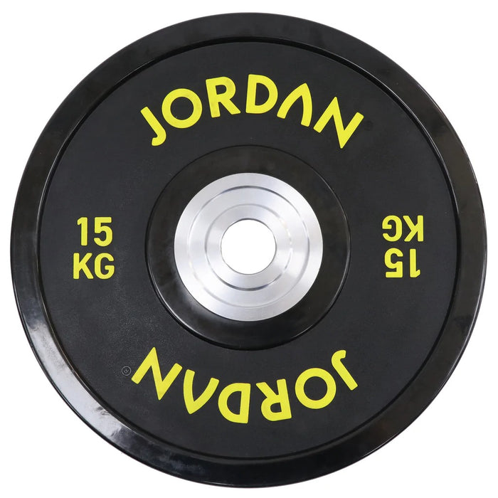 Jordan Fitness Black Urethane Competition Weight Plate - Coloured Text