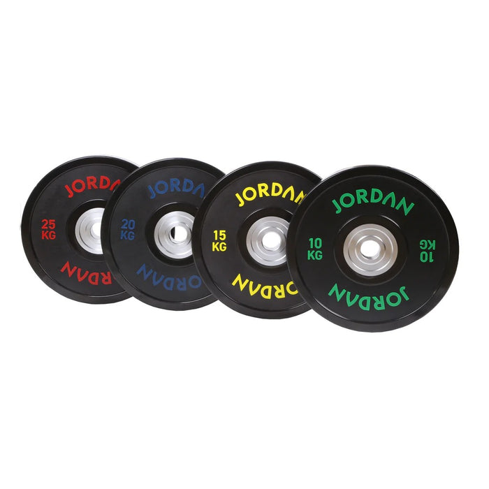 Jordan Fitness Black Urethane Competition Weight Plate - Coloured Text