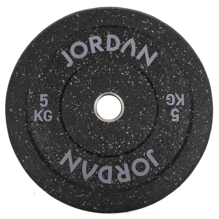 Jordan Fitness HG Black Rubber Bumper Weight Plates - Coloured Fleck