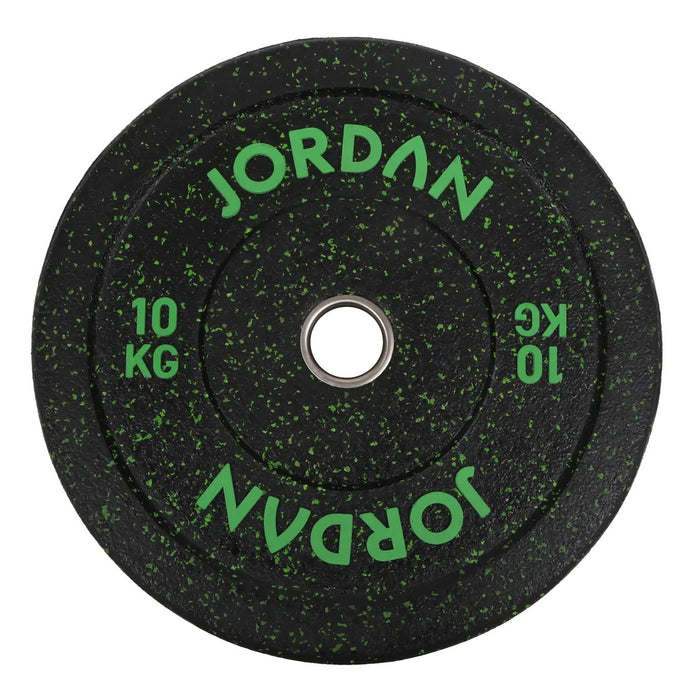 Jordan Fitness HG Black Rubber Bumper Weight Plates - Coloured Fleck