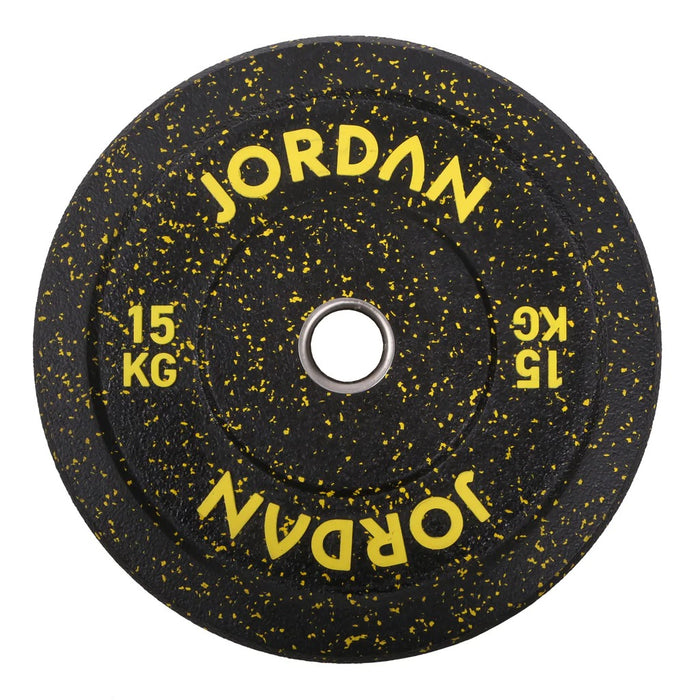 Jordan Fitness HG Black Rubber Bumper Weight Plates - Coloured Fleck