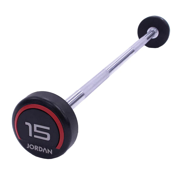 Jordan Fitness URETHANE BARBELL - STRAIGHT (RED) 30kg Urethane Barbell with Straight Bar